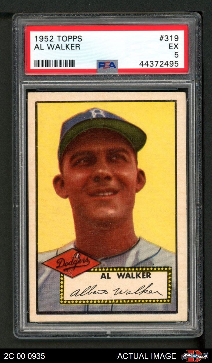 1952 Topps #319 Al Walker Dodgers PSA 5 - EX