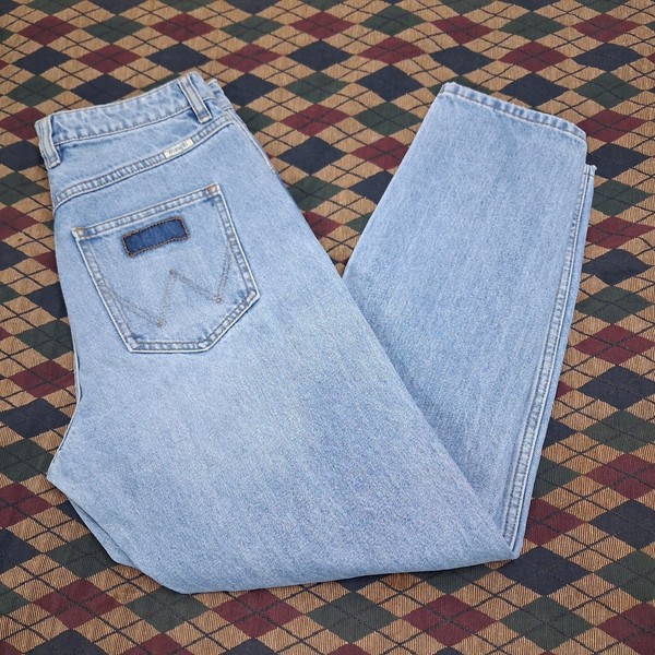 Wrangler Drew High Rise Tapered Mom Jeans Light Wash Blue Size 10 Au