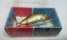 Vtg Rebel The Reb-l Quarterback Humpy R Gold 1 3/4" Humpback Crank Fishing Lure