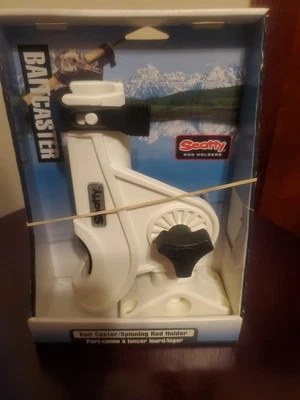 Scotty 280 Bait Caster/Spinning Rod Holder w/ 241 Deck/Side Mount - White - Image 1 of 2