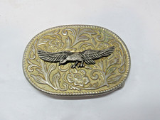 Vintage Eagle Brass Belt Buckle Made in Hong Kong