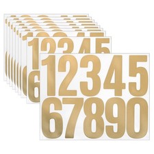 10 Sheets Vinyl House Numbers 3 Inch Self-Adhesive Number Stickers, Gold