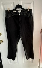 Universal Thread Mid-Rise 80s Slim Pants Women  s 17R Black Faux Leather DENIM