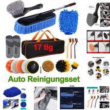 Auto Pflege Reinigungsset Mikrofaser Schwamm Felgen Bürste Wasch Pinsel 17 Sets