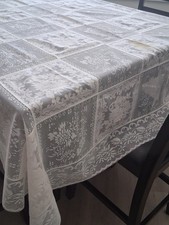 Beautiful 68"x84" White Lace Tablecloth