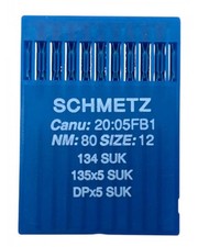 10 Aghi Schmetz per Macchina Taglia Cuci Industriale – NM 80 / SIZE 12 – 134 SUK