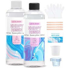 LEEYA RESIN 16OZ Crystal Clear Epoxy Resin Kit for Beginner, Bubble-Free, Ant...