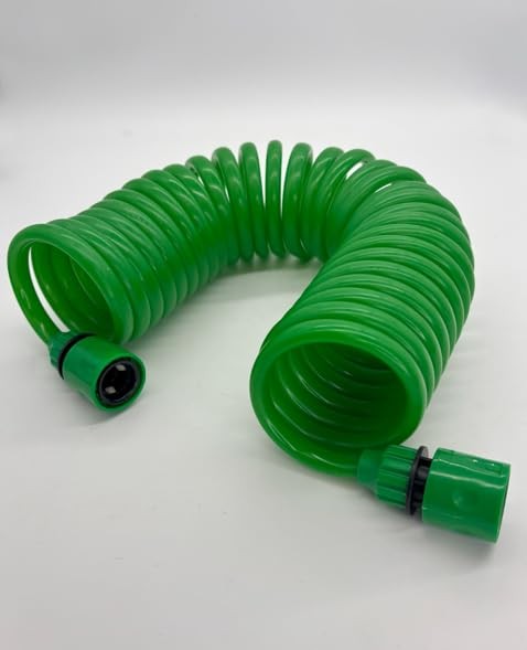 Coil Garden Hose 8 ft, Curly Water Hose with Plastic Connectors, Recoil Garde...