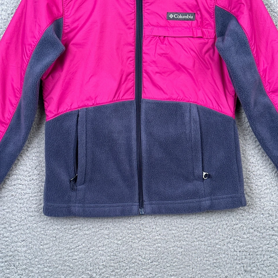 Columbia Fleece Jacket Girls Size Small (7-8) Pink Full Zip Winter Ski Snowboard - Image 3 of 4