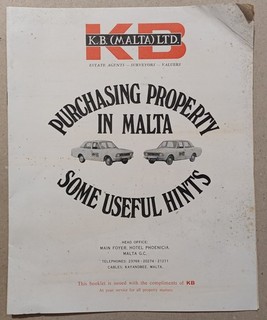 RARE Malta Booklet KB Limited Purchasing Properties in Malta 1950s