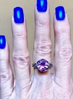 LOVELY Vintage Designer Sterling Silver & 18 Kt. Gold Lilac Amethyst Ring