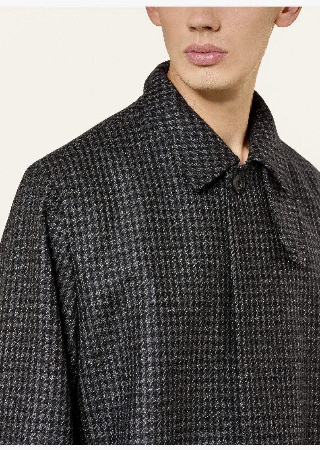 Hugo Boss Men's Regular-Fit Houndstooth Overcoat / Large thumbnail 3