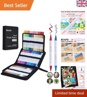 72 Dual Tip Acryl Marker - perfekt zum Malen auf Papier, Stoff & mehr