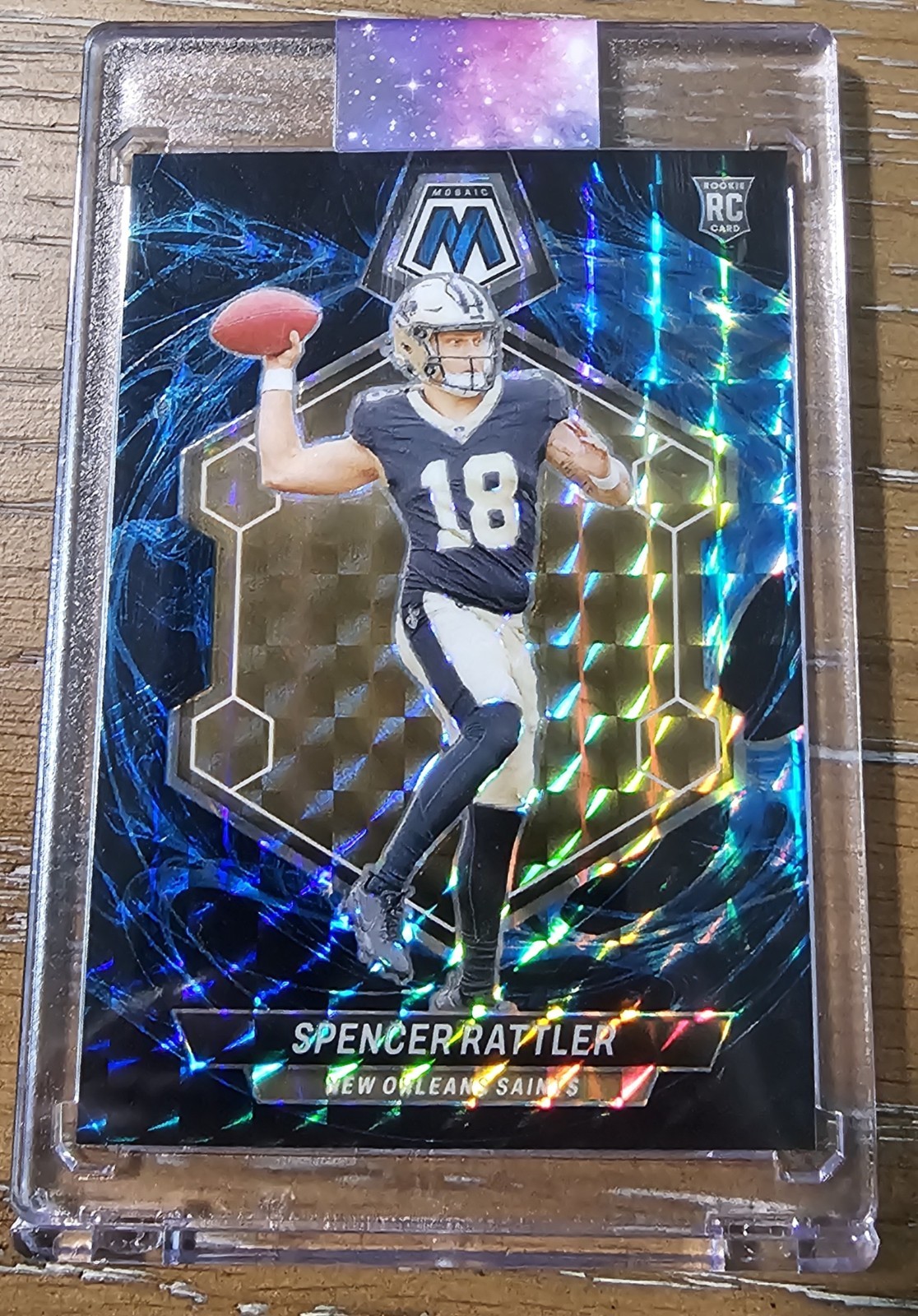 2024 Panini Mosaic Spencer Rattler Rookie Genesis Prizm Card #393 NO Saints