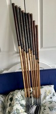 9 Club Set Antique Vintage Hickory Wood Shaft Hillerich  Bradsby Clubs Irons