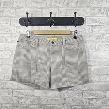 Lole Stretch Chino Shorts Womens 10 Gray Cotton Blend Mid Rise Flat Front Casual