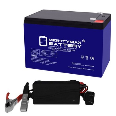 Mighty Max 12V 10AH GEL F2 Battery Compatible With Energy Efficient + 12V Chargr
