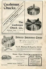 Cushman Chucks Horton Chucks Renshaw Ratchet Geometric Tool 1909 Magazine Ad 