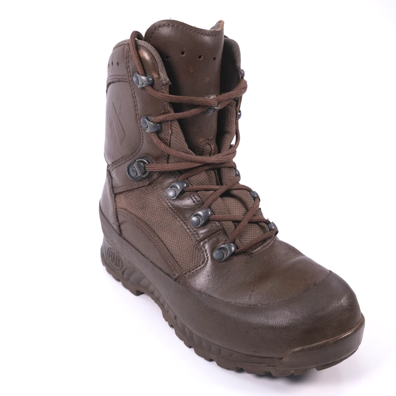 HAIX Brown Leather Tactical Boots UK 6 EU 39 Womens Boys Hiking Work Boots