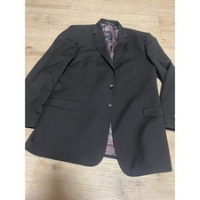 Ted Baker London Modern Fit Black Wool Blazer Jacket Size 46R Bottle Print