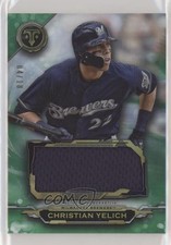 2019 Topps Triple Threads Single Jumbo Relics Emerald 4/18 Christian Yelich 6fs