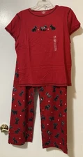 NWT Adonna Ladies’ Scottish Terrier Red Pajamas Set Size Large (12-14)
