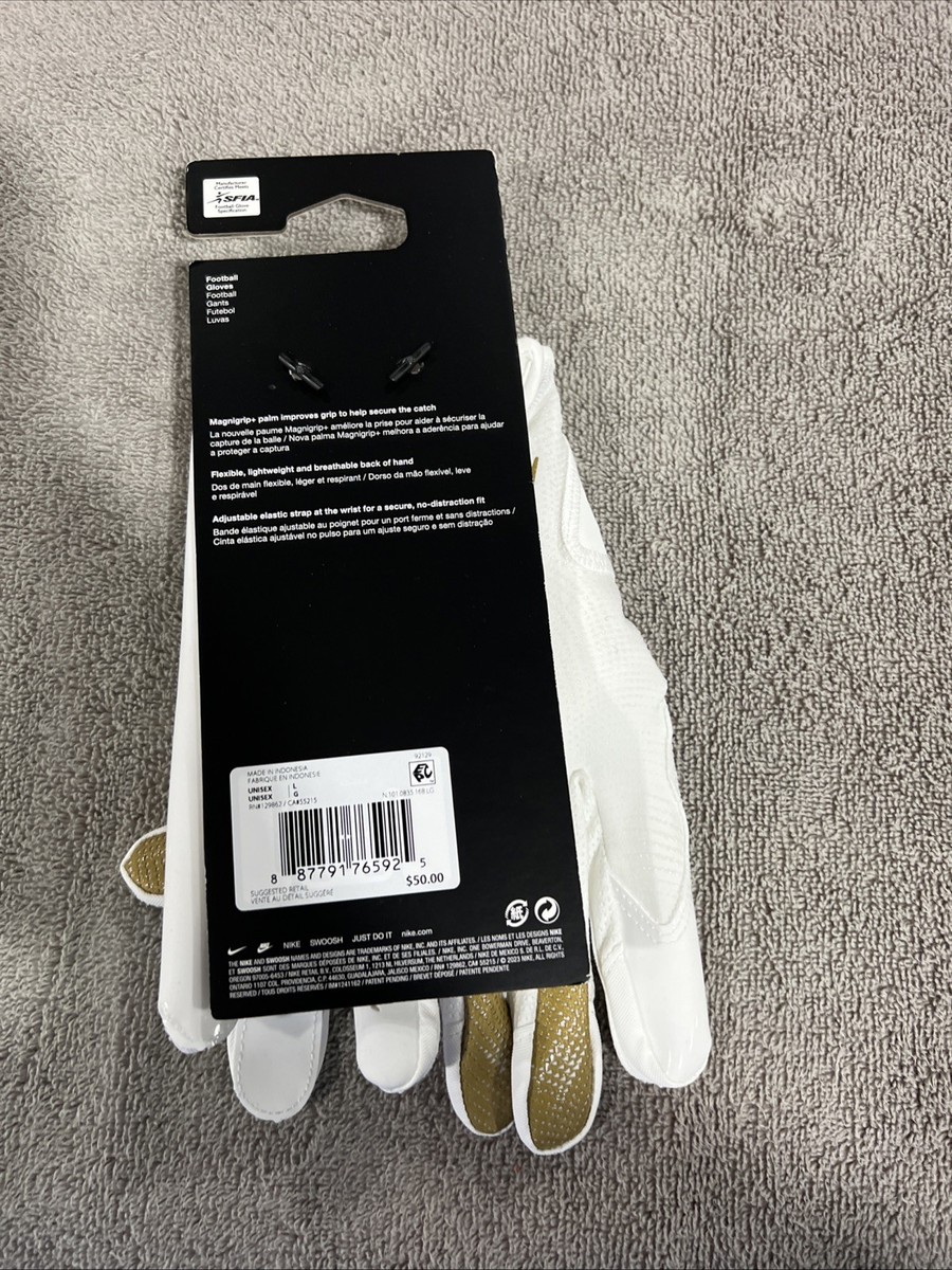 Nike Vapor Jet 8.0 Football Gloves Adult Unisex M White/blue for