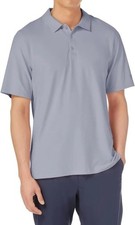 Kirkland Signature Mens Performance Polo in Gray Size Large