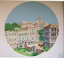 Aldo Riso serigrafia Grande formato 100x100 titolo Roma