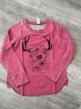 Aeropostale Pink Floral Sz L Long Sleeve Swearshirt Open Back Crew New