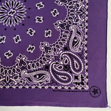 Vintage Purple Paisley Hav-a-Hank Bandana Crafted with Pride USA Cotton
