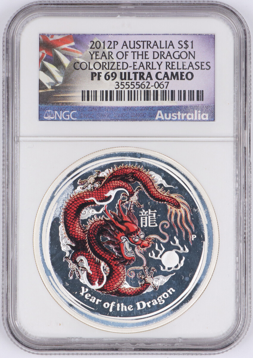 2012-P Australia Year of the Dragon Colorized NGC PF69 Ultra