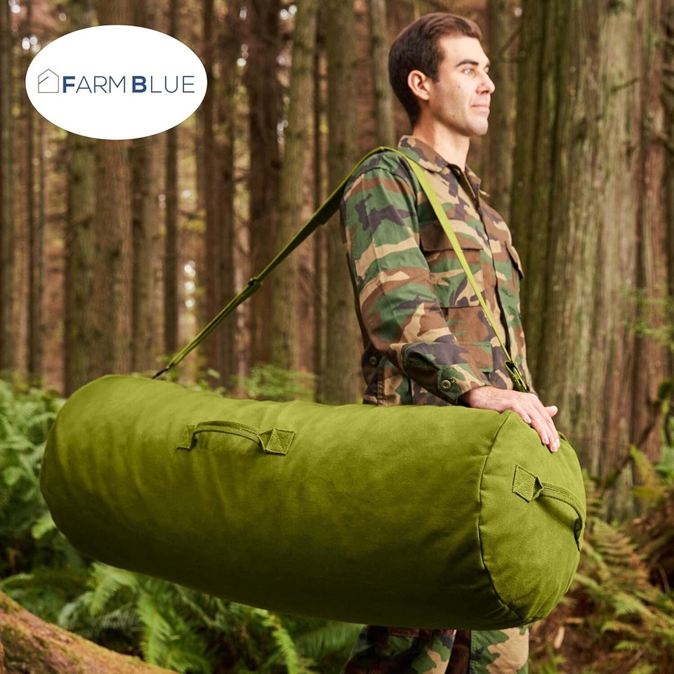 GI Style Zipper Duffel Bag OD Heavy Duty Army Duffle Bags XL OD