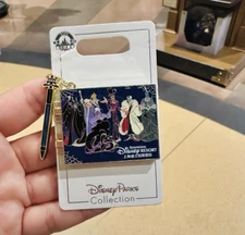 Disney pin authentic 2025 villains signature shanghai disneyland