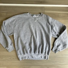 Vintage Russell Athletic Blank Crewneck Sweatshirt Grey L Made In Mexico Mint