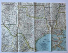 Map National Geographic South Central United States 1961