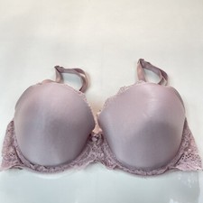Dream Angels Victorias Secret 32DD Lined Demi Bra Light Purple Floral Lace 0604