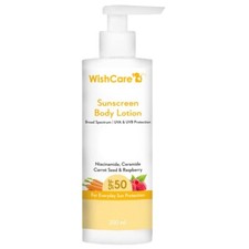WishCare SPF50 Sunscreen Body Lotion - Broad Spectrum - UVA  UVB Protection wit