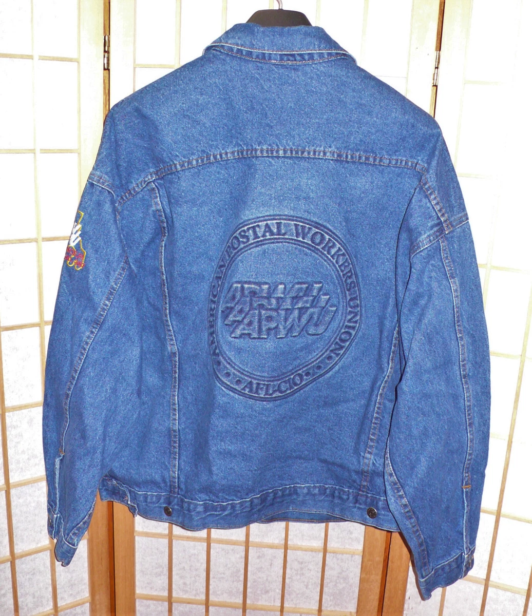 Vintage Blue Jean jacket American Postal Workers Size X-Large 6 Pockets USA M.