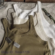 Bronson WWII Tank Top A Type Sleeveless Undershirt Cotton Tee Stretch Slim Fit