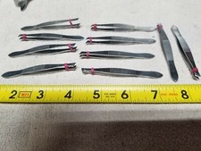 UNBRANDED STAINLESS IND. TWEEZER ANGLE NOSE 3" - NEW GRP. OF 10 - MADE IN CHINA