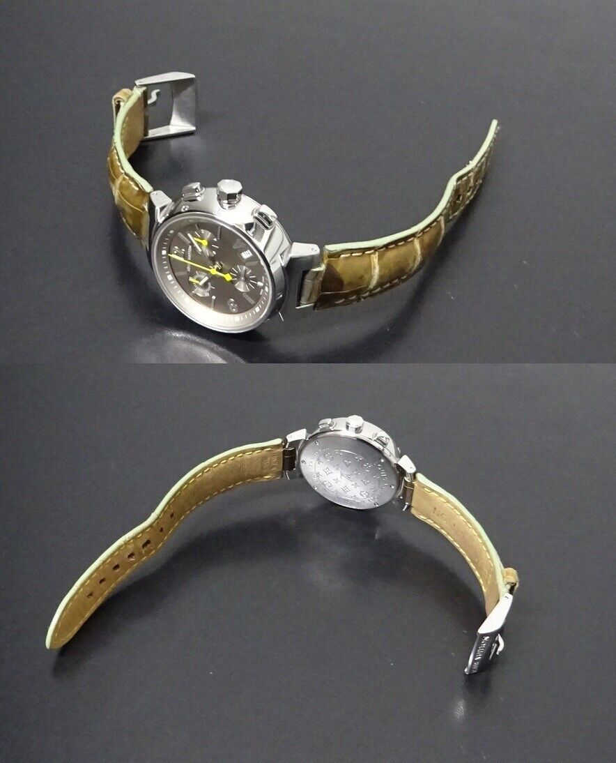 Pre-owned Louis Vuitton Tambour Chronograph Quartz Ladies Watch Q1322