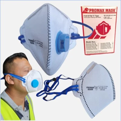 PROMAX FFP3 FACE MASK NR DUST FLAT FOLD VALVED PROTECTIVE RESPIRATOR WASHABLE REUSABLE