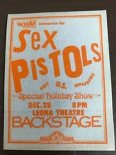 SEX PISTOLS - Backstage Pass - Leona Theater Pittsburgh -12/28/77