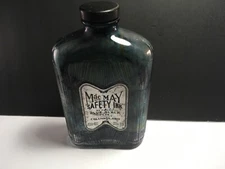 ANTIQUE MAC MAY SAFETY INK REFILL GLASS BOTTLE Large Blue-Black 32 OZS