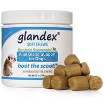 Glandex  Soft Chews Anal Gland Fiber  Probiotic Supplement for Dogs, 60 chews
