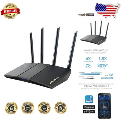 Gaming & Streaming Dual-Band WiFi 6 Router   Secured, Fast & Powerful