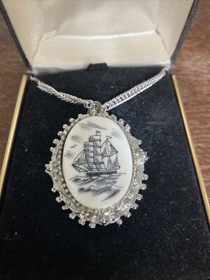 Silber Metall Seereise Segelboot Halskette