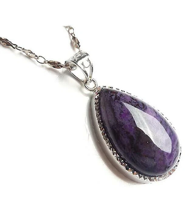 Colgante de cuentas de gota de agua de cristal de piedras preciosas de sugilita natural 27x18x9 mm AAAAA Foto 3 de 3