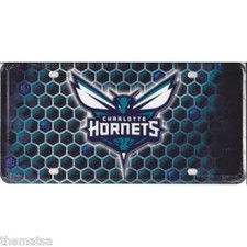 CHARLOTTE HORNETS TEAM LOGO NBA BASKETBALL METAL LICENSE PLATE MADE IN USA